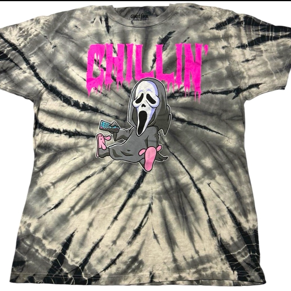 Ghost Face Tie-Dye “Chillin’” (XL) T-Shirt Scream Halloween